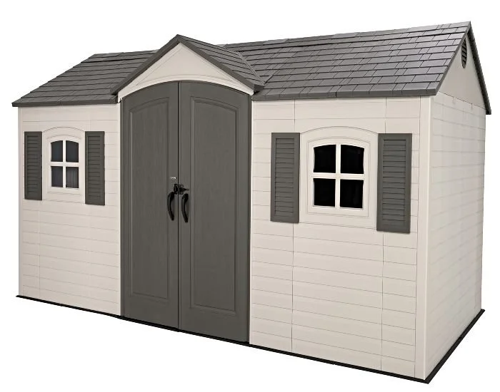 e1-24 Lifetime Legacy 15×8 Plastic Storage Shed Kit w/ Floors - Image 1