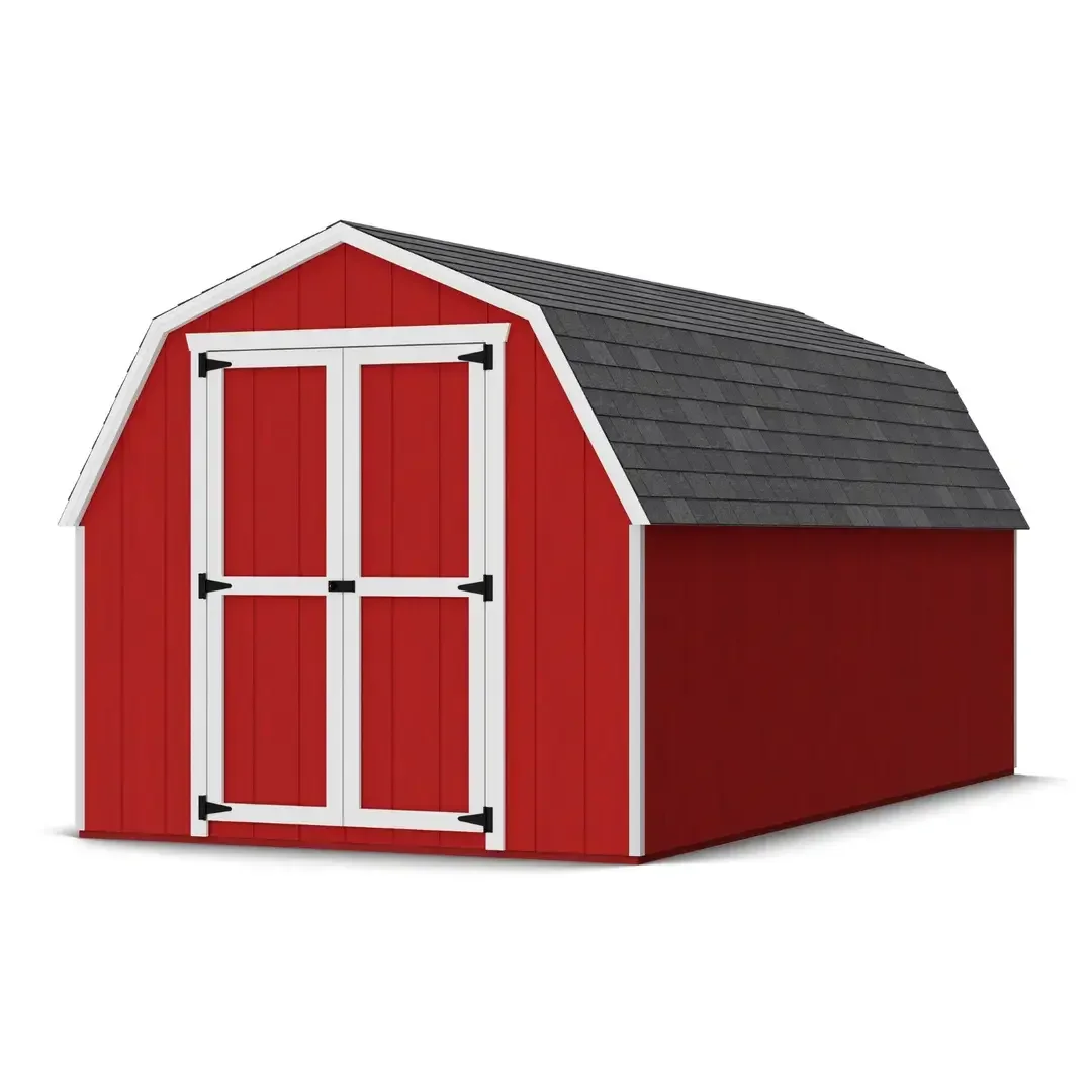 i1-20 Little Cottage Co. 8 x 16 Foot Value Gambrel Barn with 4 Foot Sidewalls – Precut Kits - Image 1