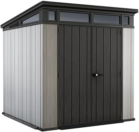 v1-21 Keter Outdoor Storage Sheds, for House, Patio & Yard, Plastic Resin, Artisan, 7×7 Ft, Gray - Image 1